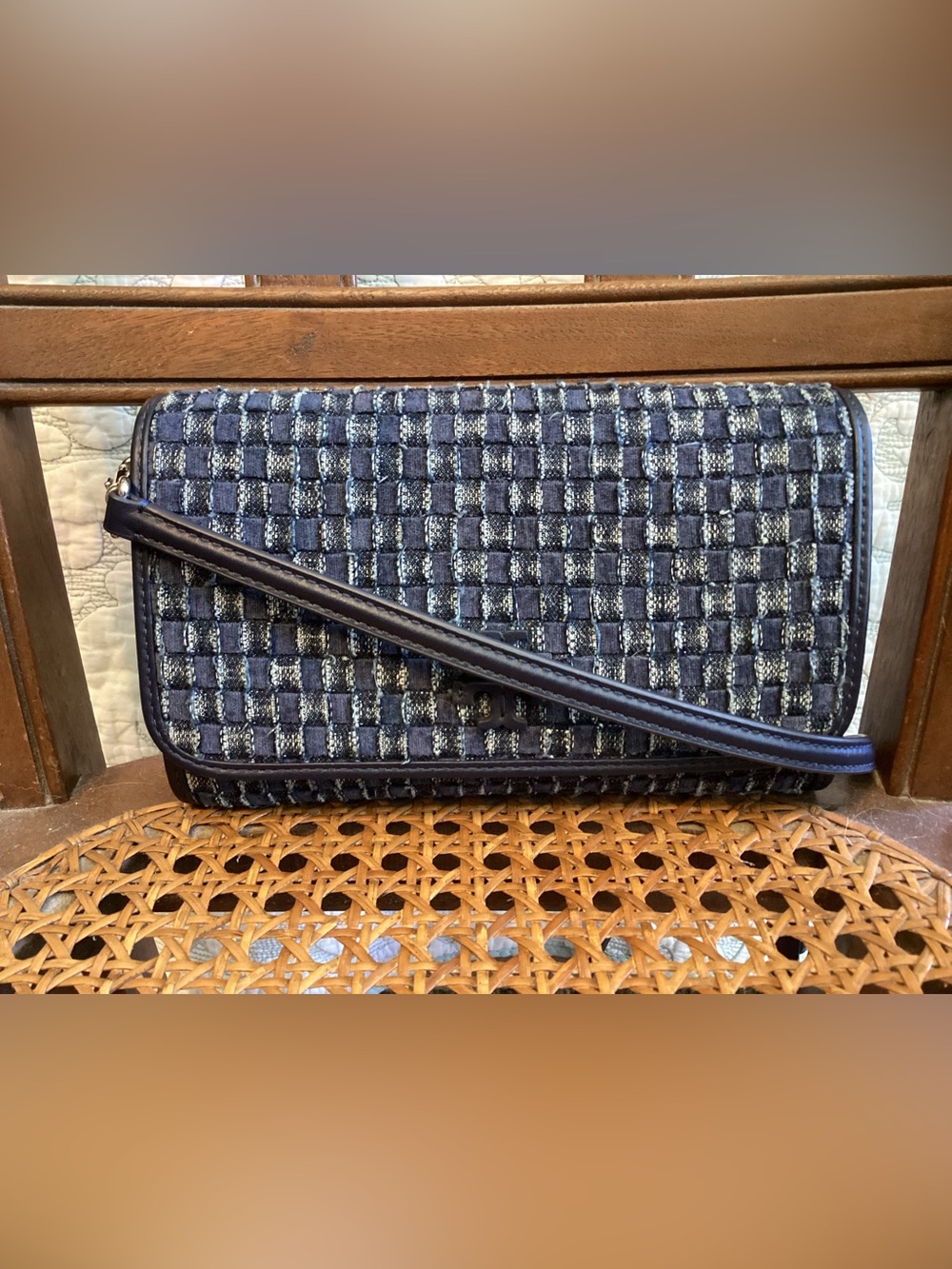 Tory Burch Thea Denim Wallet Crossbody
